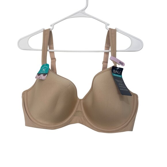 Bali Women One Smooth U Ultra Light Underwire Bra 3490 Size 36D Beige - Picture 2 of 11